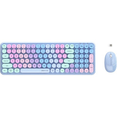 UBOTIE S802AG Rainbow Colored Retro Wireless Keyboard & Mouse Combo